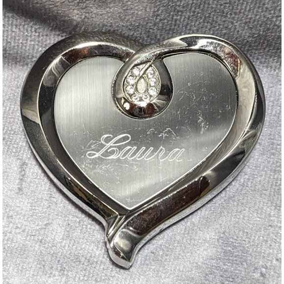 Things Remembered Silver Heart Compact Mirror - Picture 4 of 8